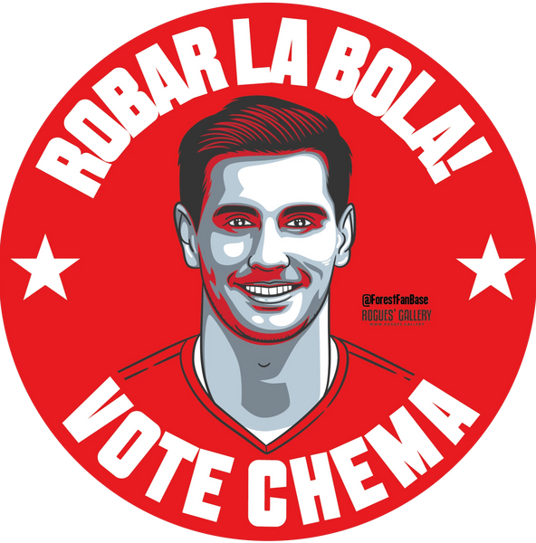Chema Rodriguez Centre Half Defender Nottingham Forest stickers Vote #GetBehindTheLads