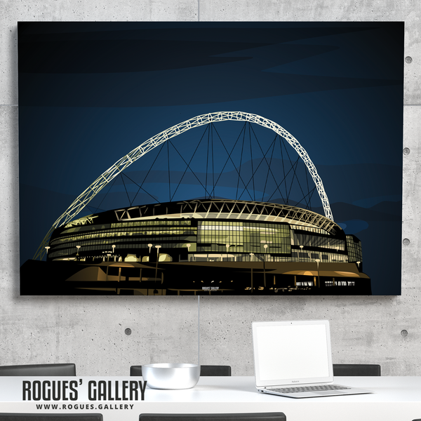Wembley Stadium art print a0 arch night iconic bold
