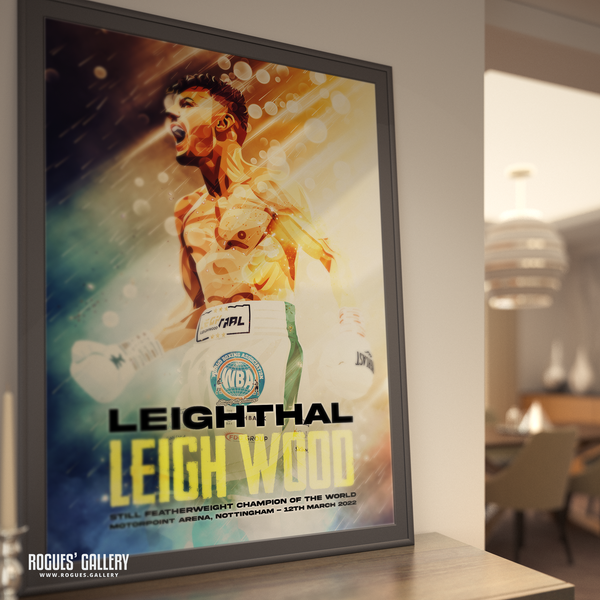 Leigh Wood signed memorabilia Nottingham World Boxing Champ Poster