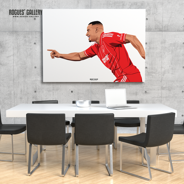 Murillo Europa League goal celebration A0 print Nottingham Forest defender