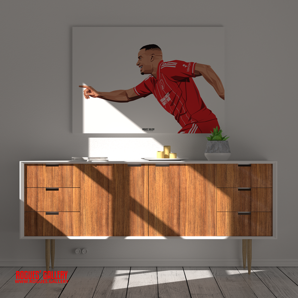 Murillo Europa League goal celebration A1 print Nottingham Forest defender