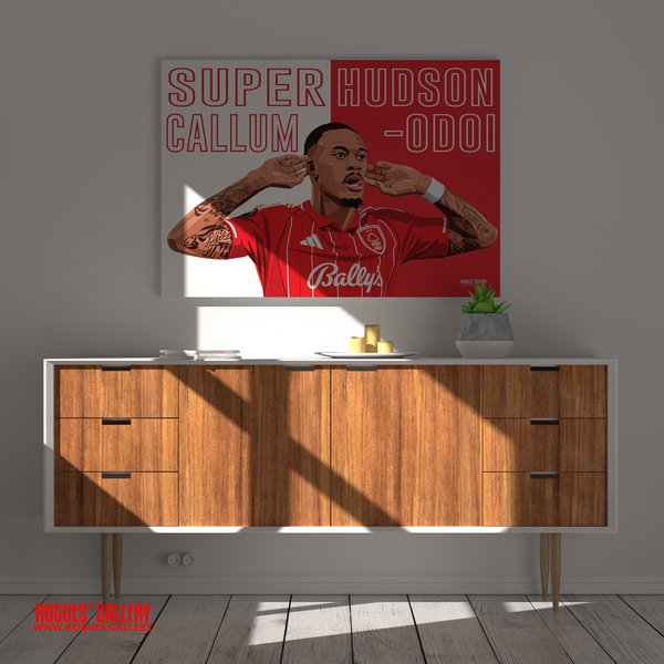 Super Callum Hudson-Odoi Nottingham Forest winger A1 print celebration