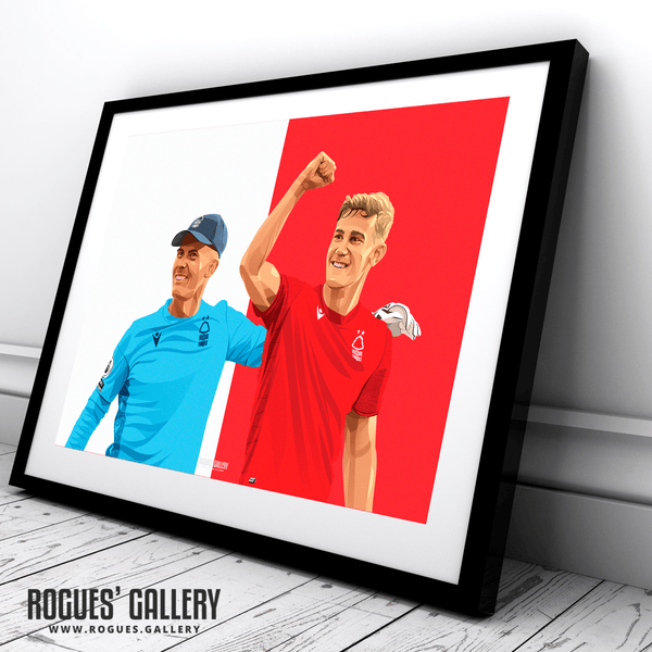 Ryan Yates Dean Henderson Nottingham Forest celebrate win Liverpool A2 print City Ground 1-0