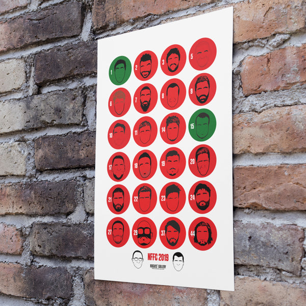Nottingham Forest 2019 Squad - Iconic Print - A3 Print
