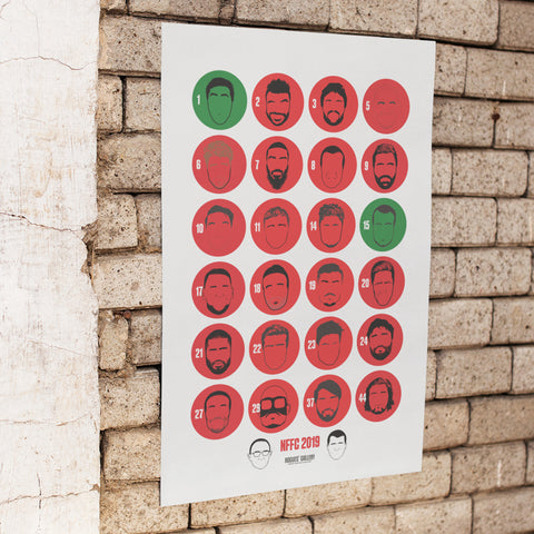 Nottingham Forest 2019 Squad - Iconic Print - A3 Print