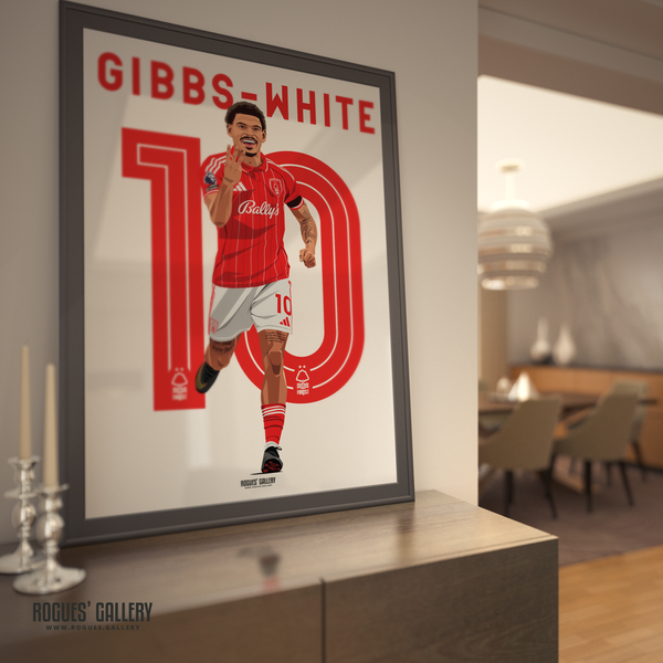 Morgan Gibbs-White Nottingham Forest hat trick celebration poster 10