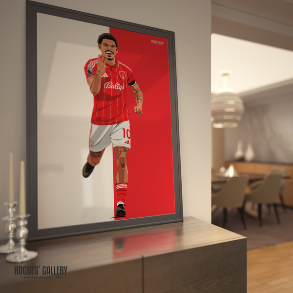 Morgan Gibbs-White signed Nottingham Forest memorabilia hat trick celebration poster Red City Ground