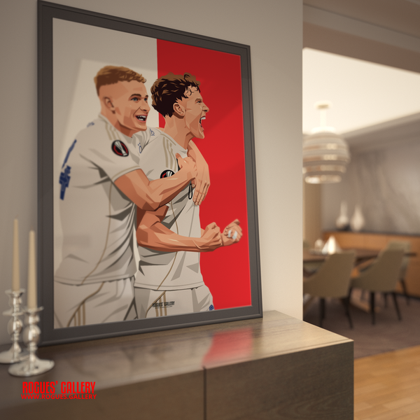 Zach Abbott Ryan Yates goal celebration signed poster Nottingham Forest memorabilia Europa League