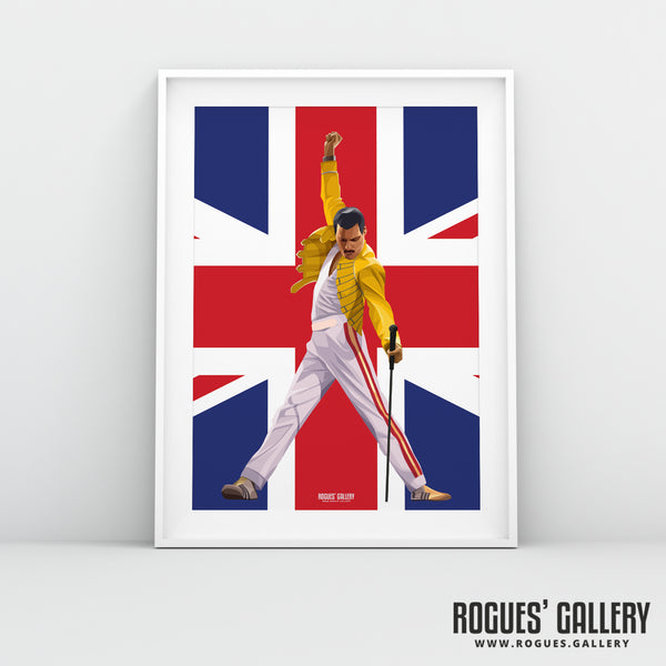 Freddie Mercury of Queen - A3, A2, A1 & A0 True Brit Print