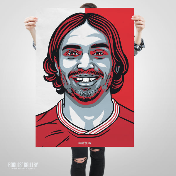 Filip Krovinovic - Nottingham Forest Red & White - A3 Icon Print