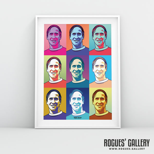 Sir Bobby Charlton - Manchester United Legend - A0, A1, A2 or A3 Pop Art Prints