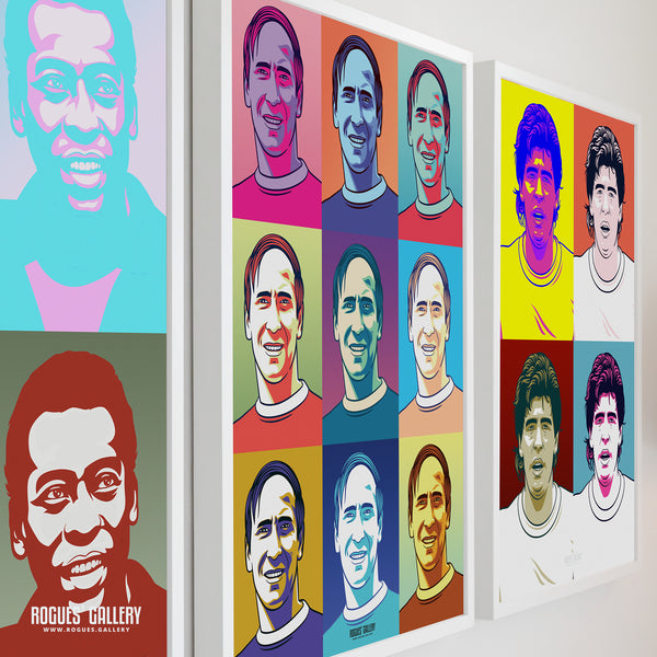 Sir Bobby Charlton - Manchester United Legend - A0, A1, A2 or A3 Pop Art Prints