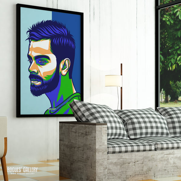 Virat Kohli - India Cricket Legend & Captain - Get Behind The Lads A3 Icon Print