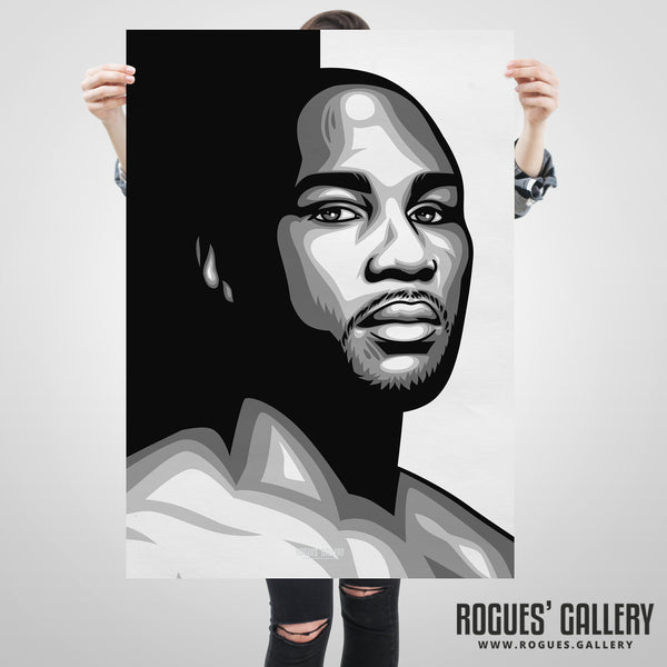 Lennox Lewis - B&W Icon Portrait - A3, A2, A1 & A0 Print