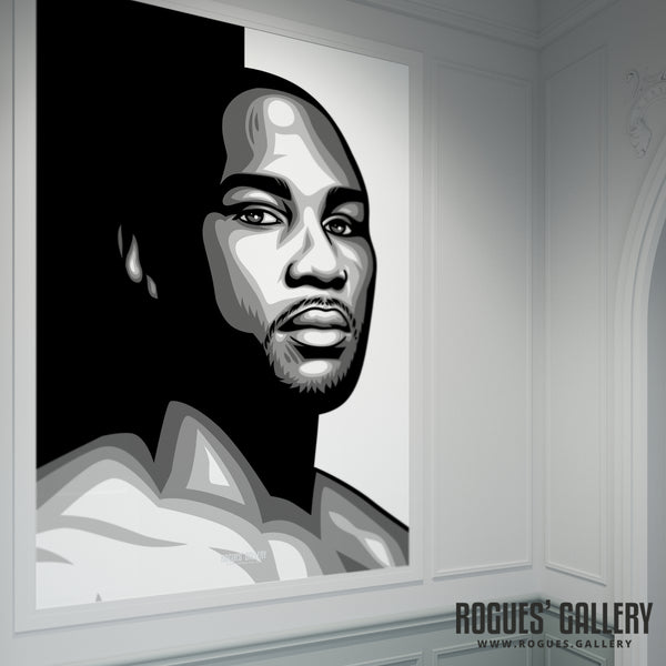 Lennox Lewis - B&W Icon Portrait - A3, A2, A1 & A0 Print