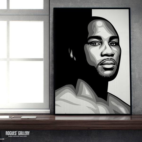 Lennox Lewis - B&W Icon Portrait - A3, A2, A1 & A0 Print