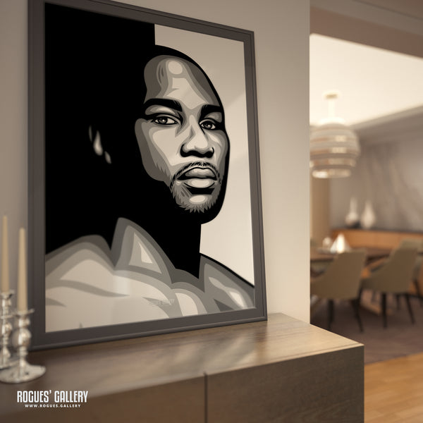 Lennox Lewis - B&W Icon Portrait - A3, A2, A1 & A0 Print