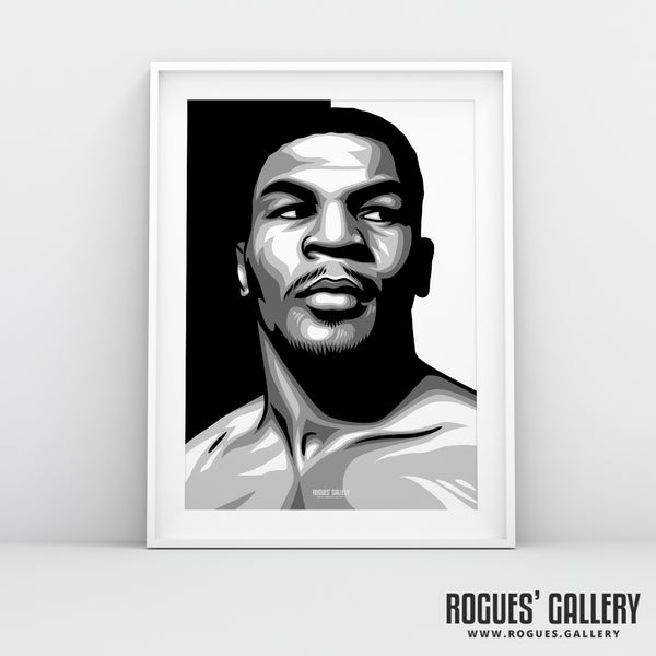 Mike Tyson: Young Version - B&W Icon Portrait - A3, A2, A1 & A0 Print