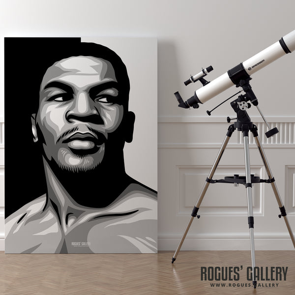 Mike Tyson: Young Version - B&W Icon Portrait - A3, A2, A1 & A0 Print