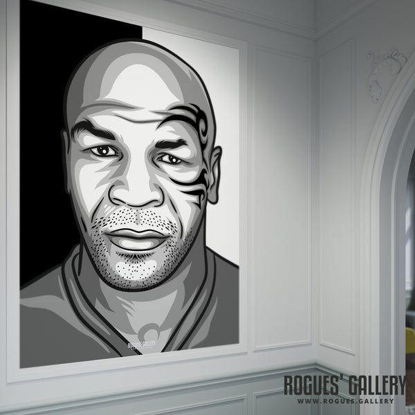 Mike Tyson: Older Version - B&W Icon Portrait - A3, A2, A1 & A0 Print