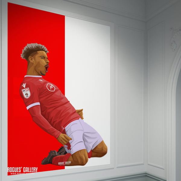 Lyle Taylor: Celebration - Nottingham Forest Striker - A0, A1 or A3 Icon Print