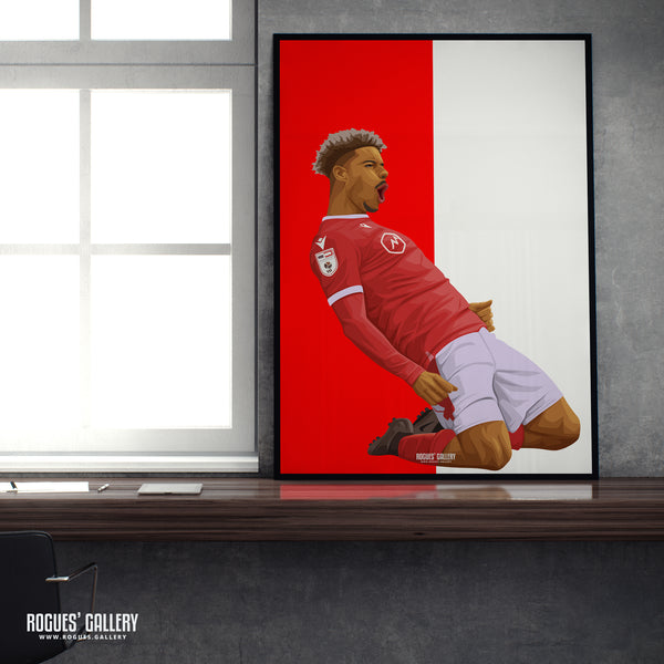 Lyle Taylor: Celebration - Nottingham Forest Striker - A0, A1 or A3 Icon Print
