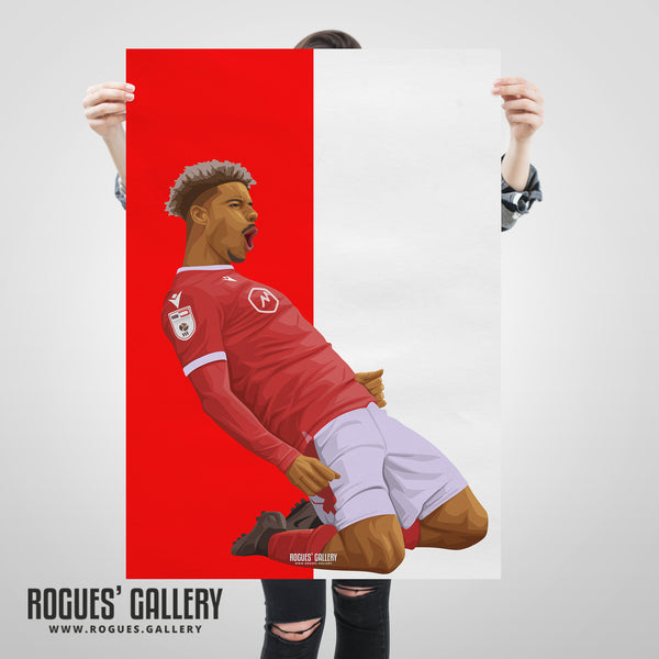 Lyle Taylor: Celebration - Nottingham Forest Striker - A0, A1 or A3 Icon Print