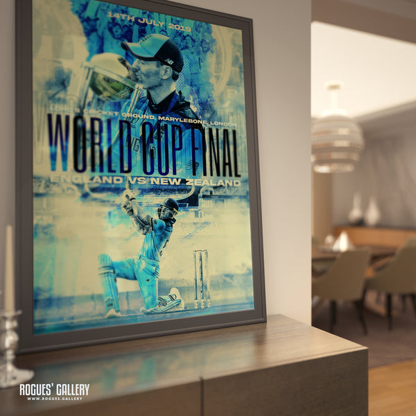 Cricket World Cup Final: Ben Stokes Edit - England CWC2019 Winners - Signed A3 Print