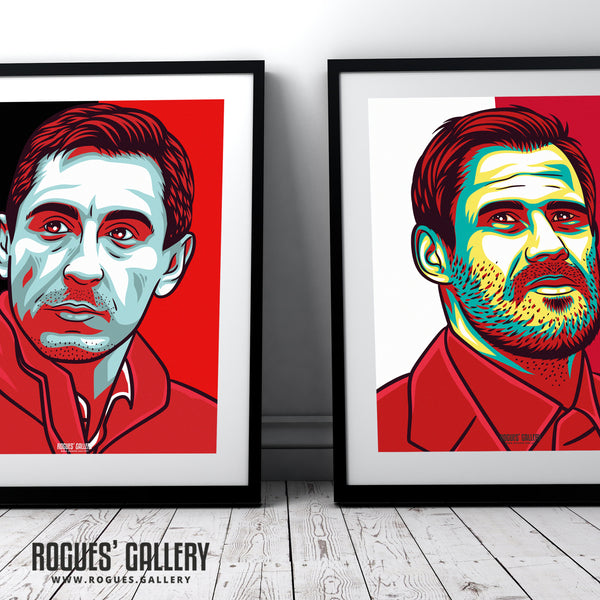 The Pundits - Gary Neville former of Manchester United & Jamie Carragher of Liverpool FC - A0, A1, A2 or A3 Print