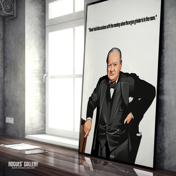 Winston Churchill - Classic Quotes Prints - A3, A2, A1 & A0 Sizes