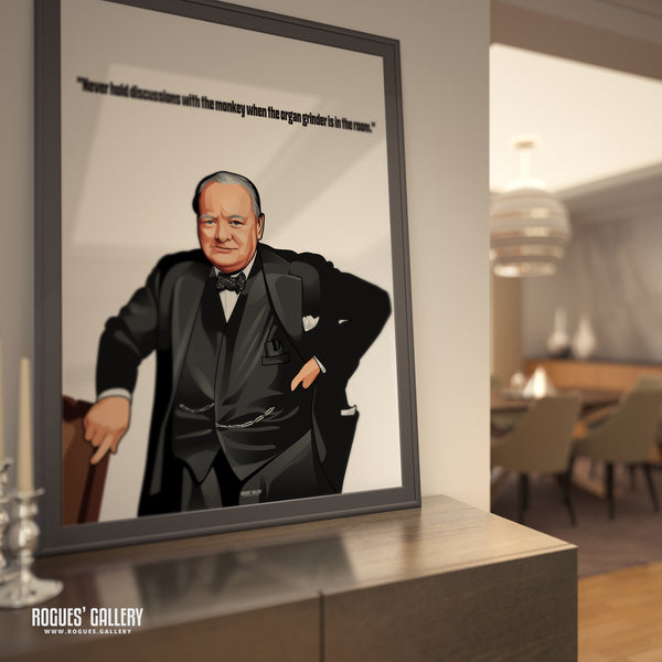 Winston Churchill - Classic Quotes Prints - A3, A2, A1 & A0 Sizes