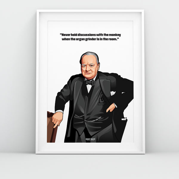 Winston Churchill - Classic Quotes Prints - A3, A2, A1 & A0 Sizes