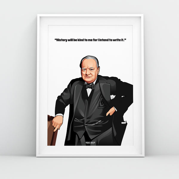 Winston Churchill - Classic Quotes Prints - A3, A2, A1 & A0 Sizes