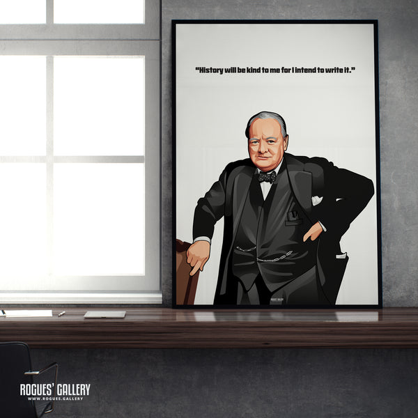 Winston Churchill - Classic Quotes Prints - A3, A2, A1 & A0 Sizes