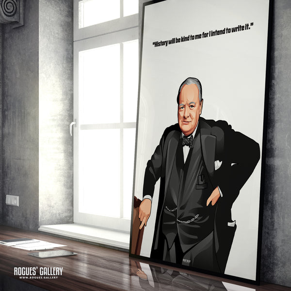 Winston Churchill - Classic Quotes Prints - A3, A2, A1 & A0 Sizes