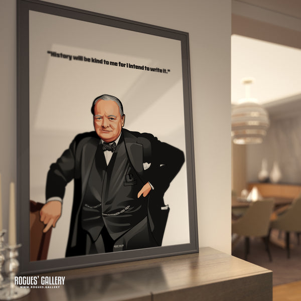 Winston Churchill - Classic Quotes Prints - A3, A2, A1 & A0 Sizes