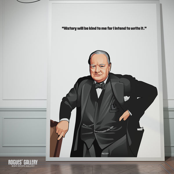 Winston Churchill - Classic Quotes Prints - A3, A2, A1 & A0 Sizes