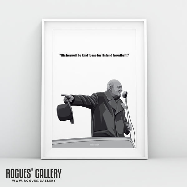 Winston Churchill: Broadcasting - Classic Quotes Prints - A3, A2, A1 & A0 Sizes
