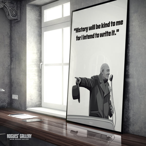 Winston Churchill: Broadcasting - Classic Quotes Prints - A3, A2, A1 & A0 Sizes