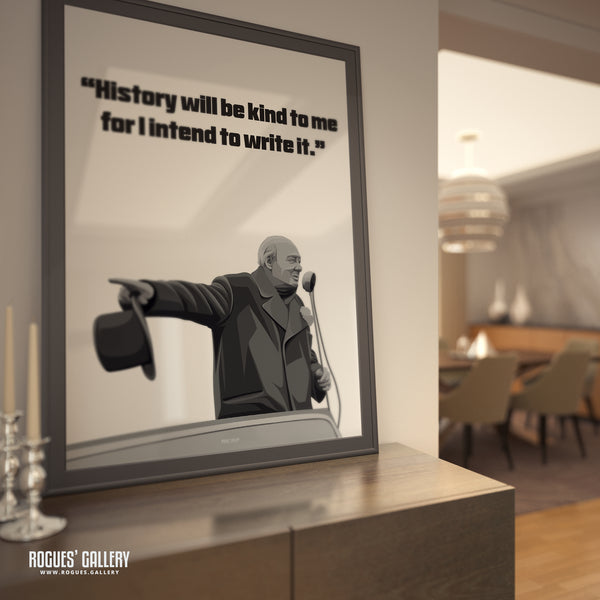 Winston Churchill: Broadcasting - Classic Quotes Prints - A3, A2, A1 & A0 Sizes