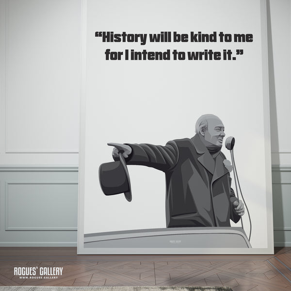 Winston Churchill: Broadcasting - Classic Quotes Prints - A3, A2, A1 & A0 Sizes