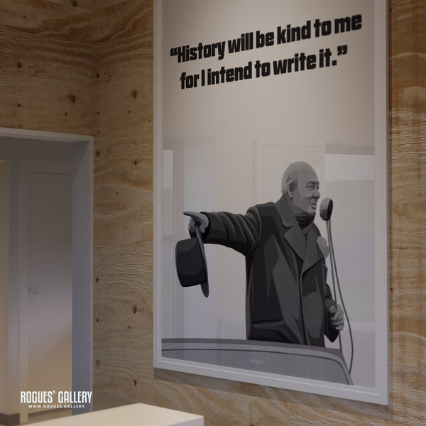 Winston Churchill: Broadcasting - Classic Quotes Prints - A3, A2, A1 & A0 Sizes