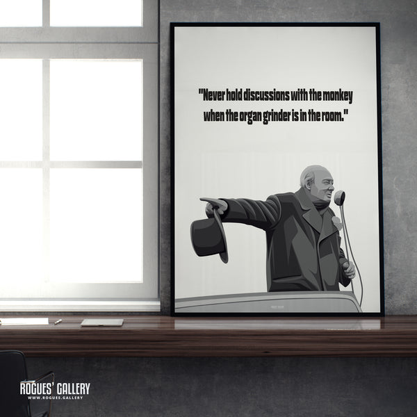 Winston Churchill: Broadcasting - Classic Quotes Prints - A3, A2, A1 & A0 Sizes