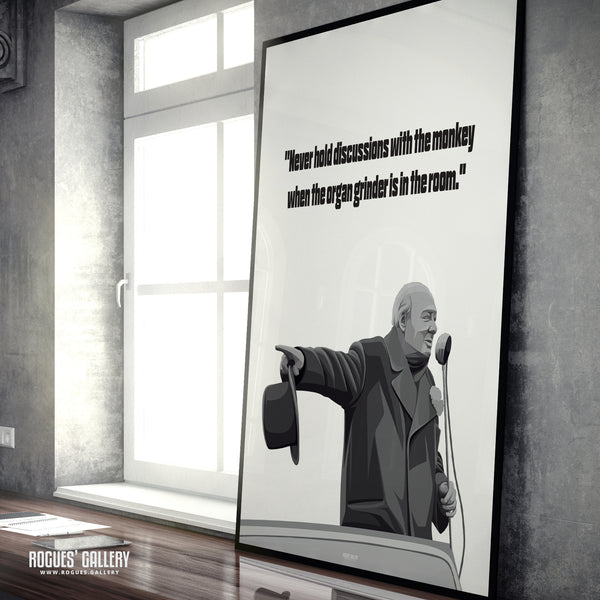 Winston Churchill: Broadcasting - Classic Quotes Prints - A3, A2, A1 & A0 Sizes