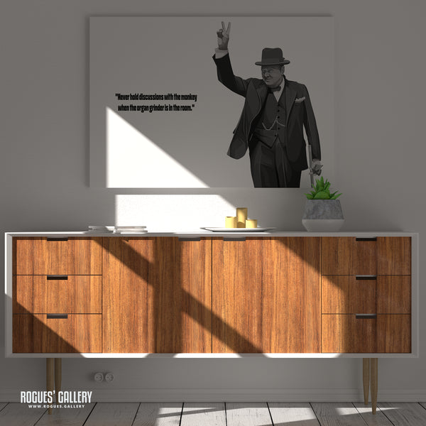 Winston Churchill: V For Victory - Classic Quotes Prints - A3, A2, A1 & A0 Sizes