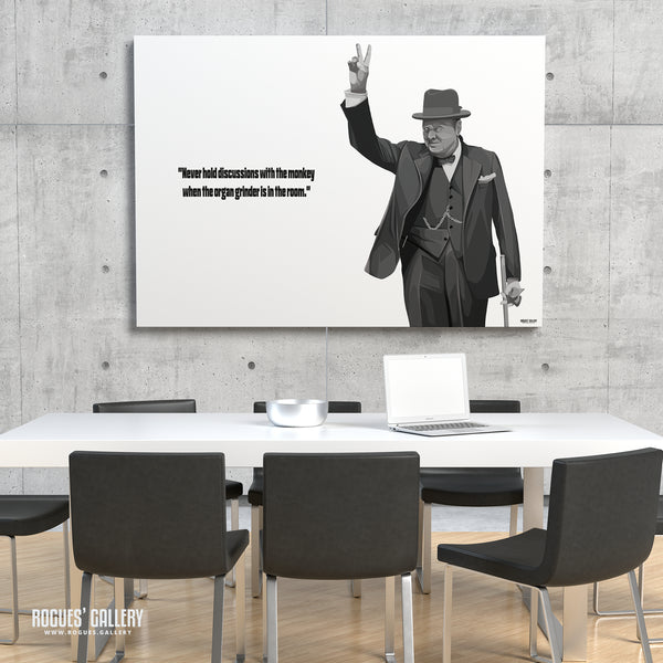 Winston Churchill: V For Victory - Classic Quotes Prints - A3, A2, A1 & A0 Sizes
