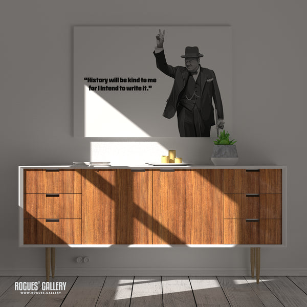 Winston Churchill: V For Victory - Classic Quotes Prints - A3, A2, A1 & A0 Sizes