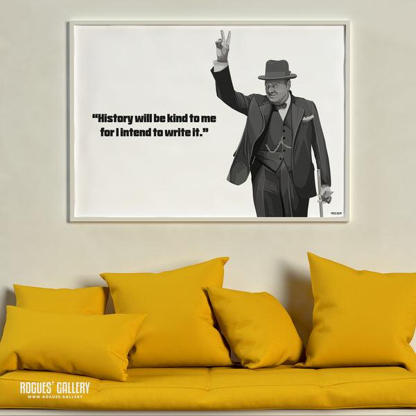 Winston Churchill: V For Victory - Classic Quotes Prints - A3, A2, A1 & A0 Sizes