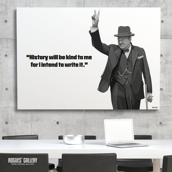Winston Churchill: V For Victory - Classic Quotes Prints - A3, A2, A1 & A0 Sizes