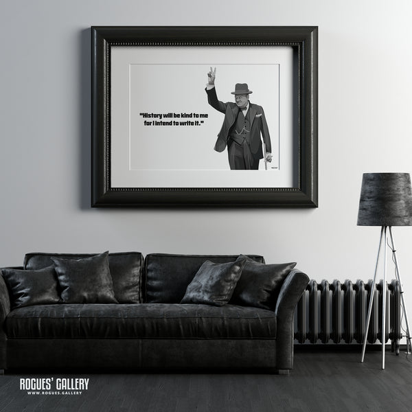 Winston Churchill: V For Victory - Classic Quotes Prints - A3, A2, A1 & A0 Sizes